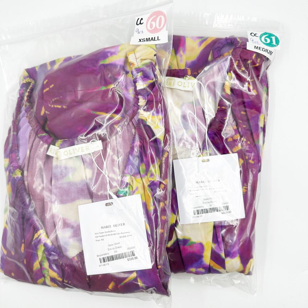 Marie Oliver Emilia Mini Dress in Tie Dye Purple Boysenberry XS NEW Whimsy Boho - Picture 7 of 7